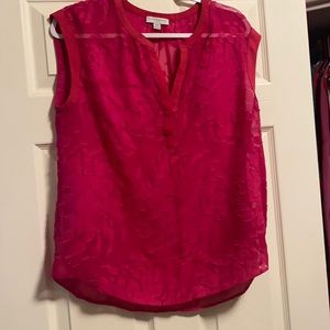 Pink sheer blouse with floral detail